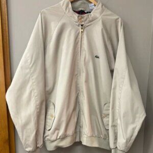 Lacoste Vintage Men’s Cotton Blend Jacket | Beige w Plaid Lining | sz 3X | GUC